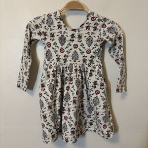 Hanna Andersson Christmas Disney Dress Minnie And Mickey 4T Cream Pockets